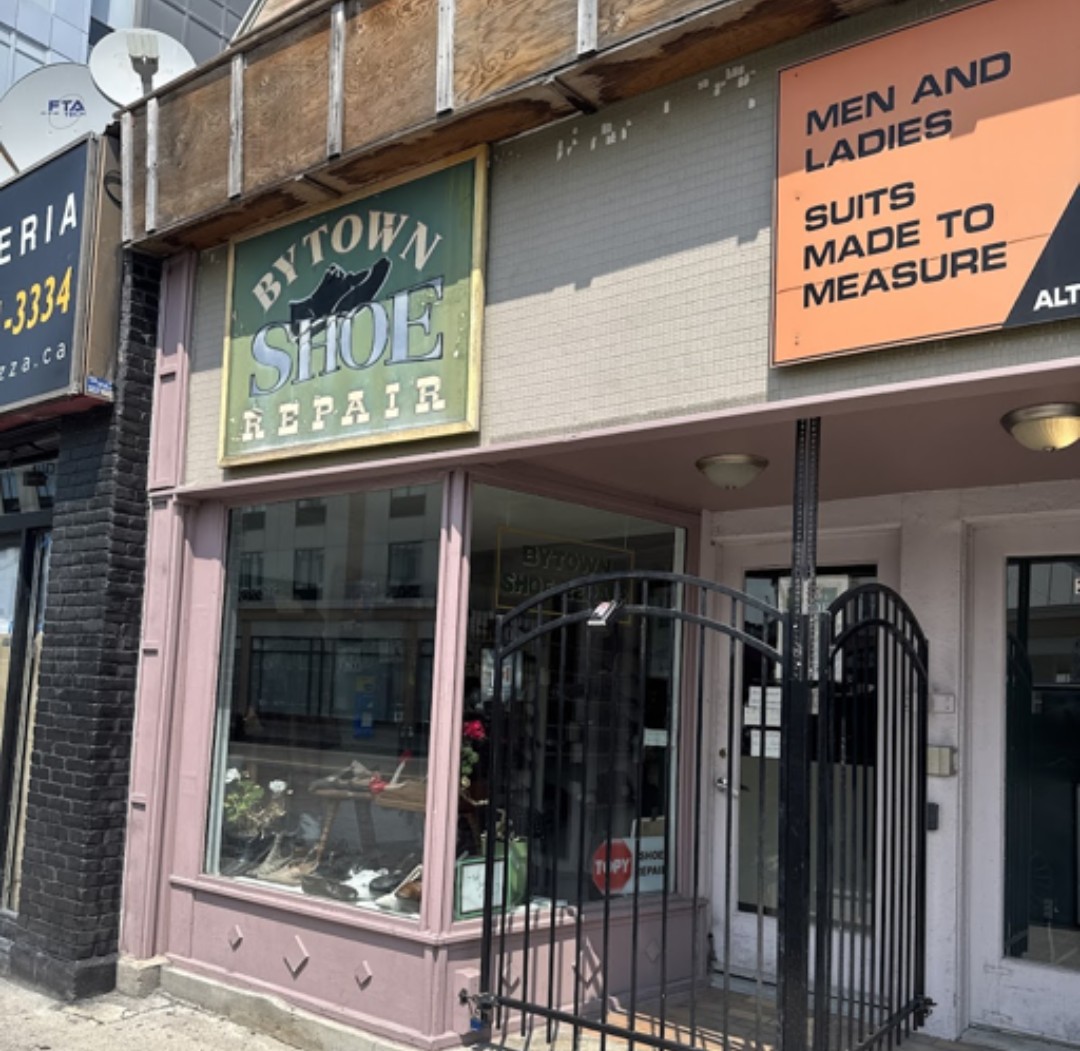 The storefront of Bytown Shoe Repair on Dalhousie Street, Ottawa